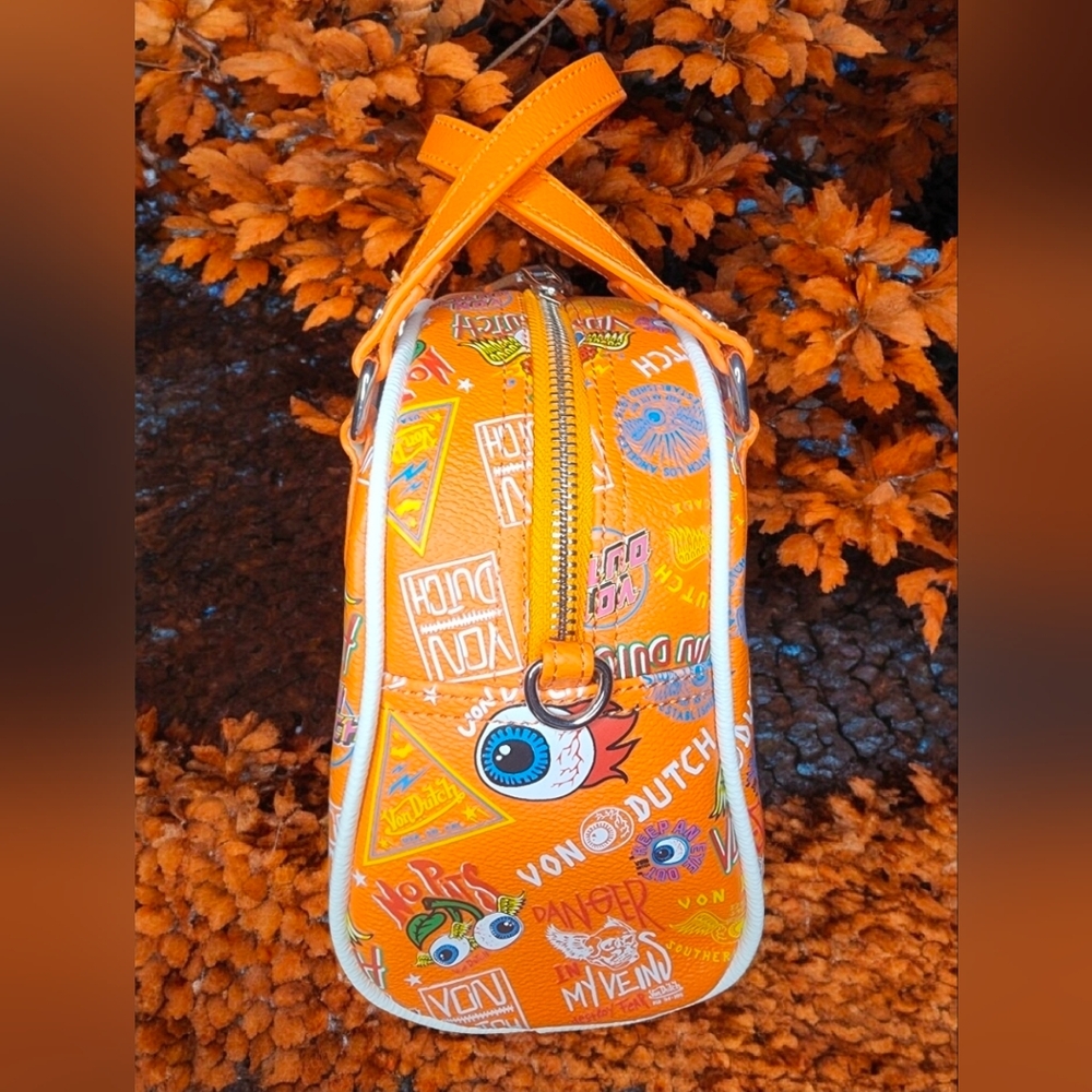 Von Dutch Orange Jax Bowling Bag NWT - Picture 5 of 11